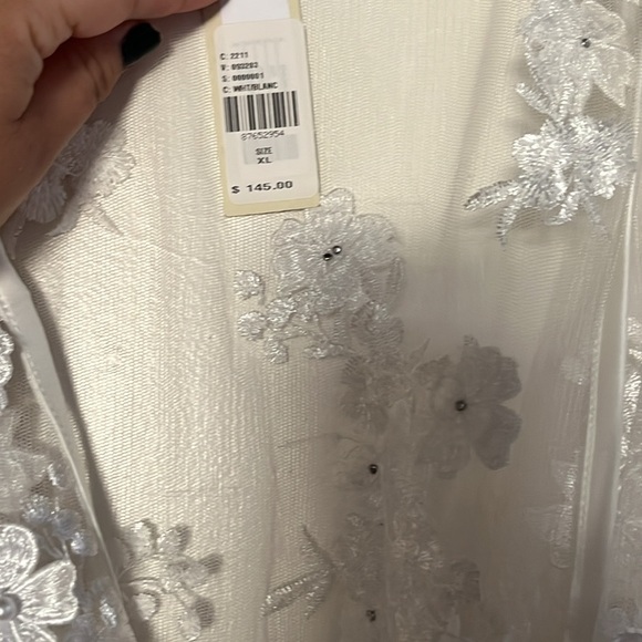 Sheer White Floral Lace Robe - Picture 2 of 2